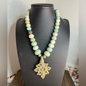 Ascopa Stone & 925 Necklace w/Pendant 20” D9